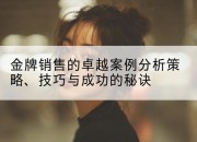 金牌销售的卓越案例分析策略、技巧与成功的秘诀