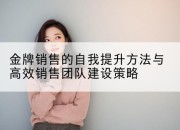 金牌销售的自我提升方法与高效销售团队建设策略