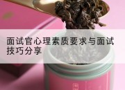 面试官心理素质要求与面试技巧分享