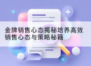金牌销售心态揭秘培养高效销售心态与策略秘籍