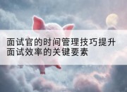 面试官的时间管理技巧提升面试效率的关键要素