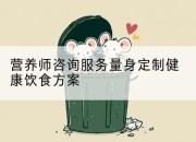 营养师咨询服务量身定制健康饮食方案