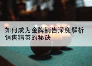 如何成为金牌销售深度解析销售精英的秘诀