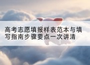 高考志愿填报样表范本与填写指南步骤要点一次讲清