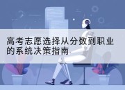 高考志愿选择从分数到职业的系统决策指南